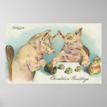 Vintage Pigs Playing Dice Print