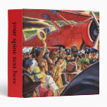 Vintage Pilot, Woman and Airplane with Paparazzi 3 Ring Binders