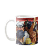 Vintage Pilot, Woman and Airplane with Paparazzi Coffee Mugs