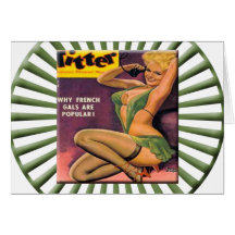 Vintage Pin Up Girl Card