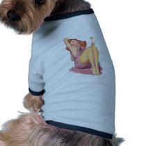 Vintage Pin Up Girl Dog Tee Shirt