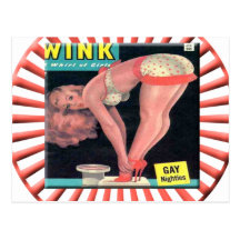 Vintage Pin Up Girl Post Card