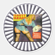 Vintage Pin Up Girl Round Sticker