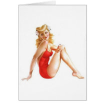 vintage pin up red greeting cards