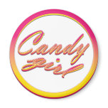 Vintage pink candy girl magnet with dots magnets