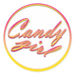 Vintage pink candy girl sticker with dots stickers