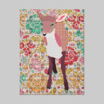 Vintage Pink Fawn Art Canvas canvas prints