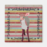 Vintage Pink Fawn Stripes  Magnet