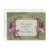 Vintage Pink Green Bridal Shower Invite