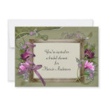 Vintage Pink Green Bridal Shower Invite invitations