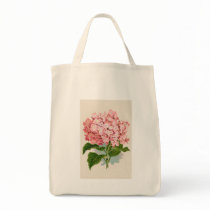 Vintage Pink Hydrangea Tote Bags