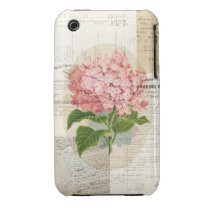 Vintage Pink Hydrangea French Ephemera Case Case-mate Iphone 3 Case