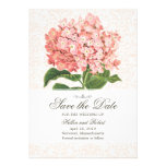 Vintage Pink Hydrangea Save The Date Custom Invitation