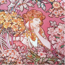 Vintage Pink Mucha Art Photo Cutouts
