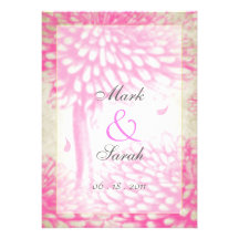 Vintage Pink Mums II Invitation