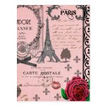 Vintage Pink Paris Collage Postcards