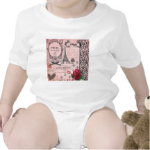 Vintage Pink Paris Collage Romper