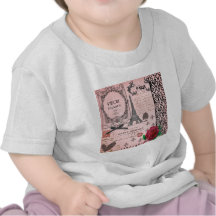 Vintage Pink Paris Collage T Shirts