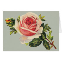 Vintage Pink Rose Customizable Card