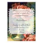 Vintage Pink Rose Wedding Invitation