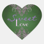 Vintage Pink Scroll Green Candy Buffet Sticker