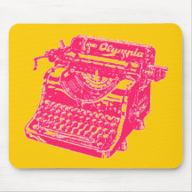Vintage Pink Typewriter Mousepad
