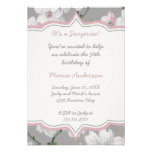Vintage Pink White Dogwood Floral Party Invitation