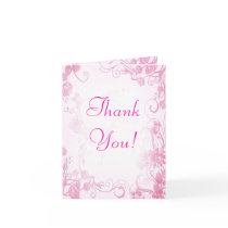 Vintage Pink & White Thank You Card