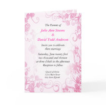 Vintage Pink & White Wedding Invitation
