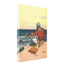 Vintage Pirate Marooned on a Deserted Island Gallery Wrap Canvas