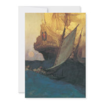 Vintage Pirates; Attack on a Galleon Personalized Announcements