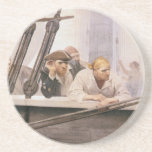 Vintage Pirates; Brig Covenant in a Fog, NC Wyeth Drink Coasters