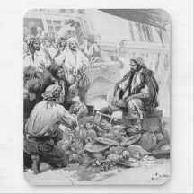 Vintage Pirates Counting Their Loot and Treasures Mouse Pads