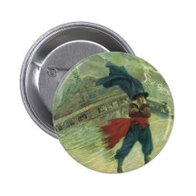 Vintage Pirates; The Flying Dutchman, Howard Pyle Pinback Button