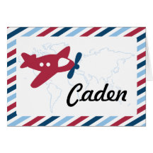 Vintage Plane Airmail Thank you Cards