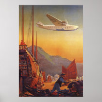 Vintage Plane Travelling on Vacation in the Orient Print