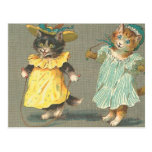 vintage playful kittens post cards