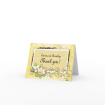 Vintage plumeria ivy yellow white Thank You Cards