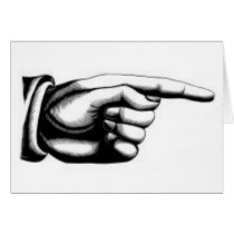 Vintage pointing hand cards