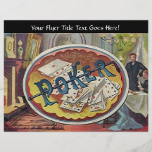Vintage Poker Mens Smoking Room Gambling Flyer Design