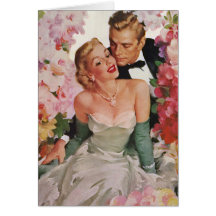 Vintage Portrait, Bride Groom, Newlyweds w Flowers Cards