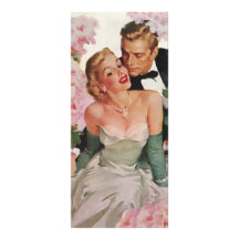 Vintage Portrait, Bride Groom, Newlyweds w Flowers Personalized Rack Card
