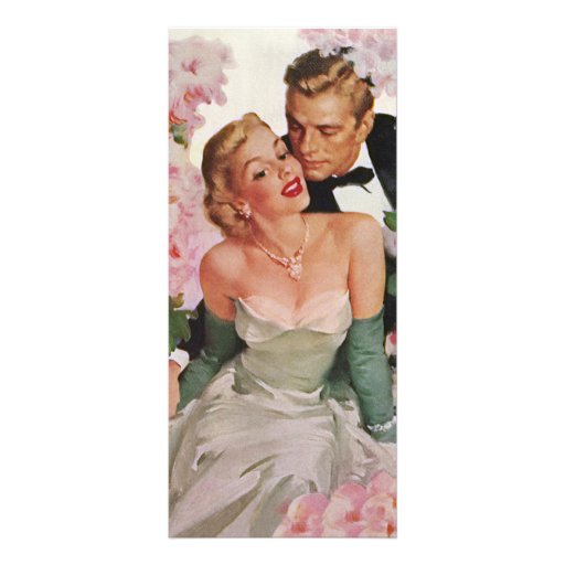 Vintage Portrait, Bride Groom, Newlyweds w Flowers Personalized Rack Card