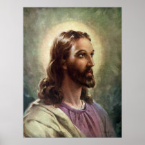 Vintage Portrait of Jesus Christ by George Hinke Poster