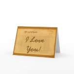 Vintage Postcard I Love You! Greeting Card