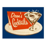 Vintage Postcard - Martini Glass Cocktails
