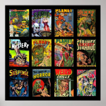Vintage Poster Comic Book Covers Collage
