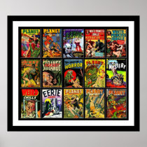 Vintage Poster Comic Book Covers Collage 15A