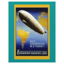 Vintage Poster of a Dirigible Letterhead Design