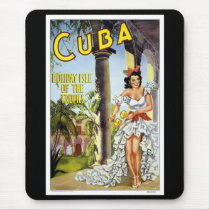 Vintage Poster Print Cuba Holiday Mousepad